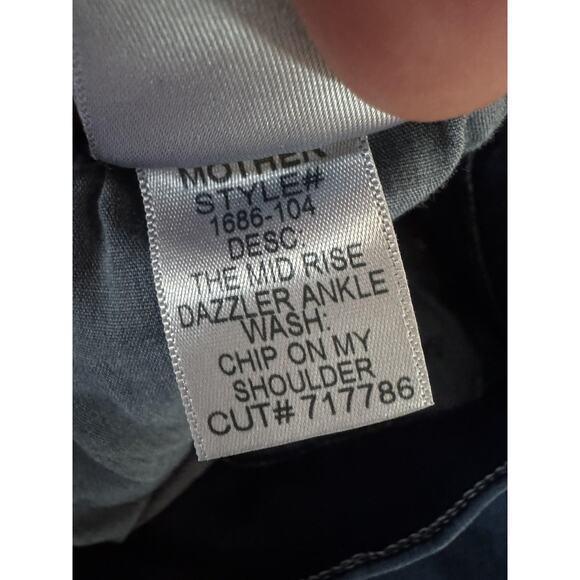 Mother Mid Rise Dazzler Ankle Jeans Womens 27 Blue Stretch Chip On My Shoulder - Picture 2 of 11